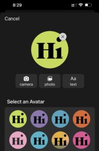 Hi avatar / profile